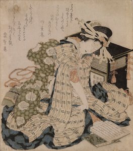 Cortesana dormida de Katsushika Hokusai