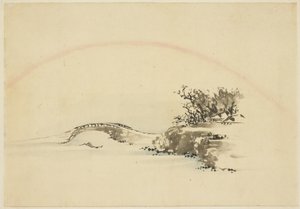 Paisaje con Arcoíris de Katsushika (school of) Hokusai