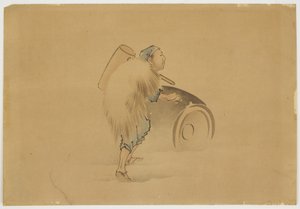 Hombre con Mazo Rodando Barril, ca. 1850