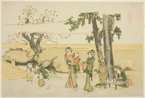 Una escena en el camino (Oji) de Katsushika Hokusai