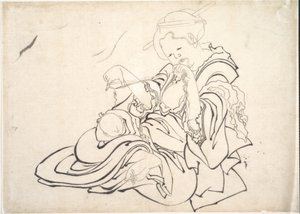 Una mujer y un bebé de Katsushika Hokusai