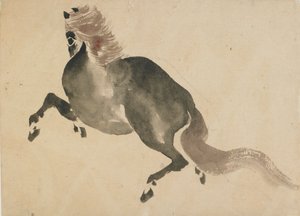 Un caballo corriendo, finales del siglo XVIII-principios del siglo XIX de Katsushika Hokusai