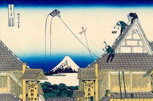 Un boceto de la tienda Mitsui en Suruga en Edo, 1830-1833 de Katsushika Hokusai