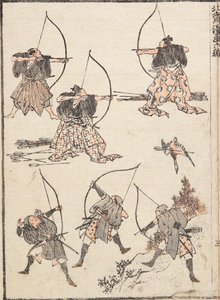 Arqueros de Katsushika Hokusai