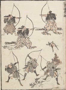 Arqueros, 1817 de Katsushika Hokusai