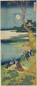 Ariwara no Narihira, de la serie Un verdadero espejo de poemas chinos y japoneses de Katsushika Hokusai