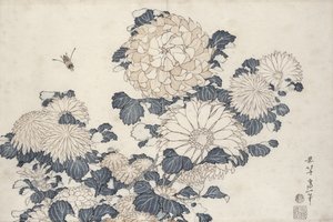 Abeja y crisantemos, de la serie 