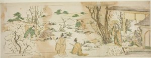 Evento cortesano modelado en la Reunión de Lanting de Katsushika Hokusai