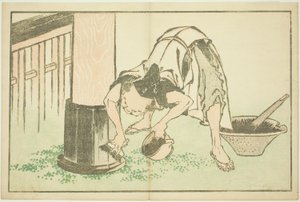Artesano trabajando en el templo, del Libro de Pinturas Realistas de Hokusai de Katsushika Hokusai