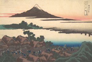 Amanecer en Isawa en la provincia de Kai Koshu Isawa no akatsuki, de la serie Treinta y seis..., ca. 1830-32 de Katsushika Hokusai
