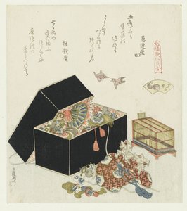 el caparazón del gorrión Suzumegai (título sobre objeto) Una comparación de poemas y conchas de Genroku (título de la serie) Genroku kasen kaiawase (título de la serie sobre el objeto) de Katsushika Hokusai