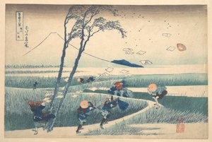 Ejiri, en la provincia de Suruga (Sunshū Ejiri), de la serie «Las treinta y seis vistas del monte Fuji» (Fugaku sanjūrokkei) de Katsushika Hokusai