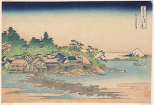 Isla Enoshima en la Provincia de Sagami (Soshu Enoshima), de la serie "Treinta y Seis Vistas del Monte Fuji (Fugaku sanjurokkei)"