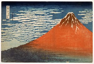 Fuji; Montañas en clima despejado; 1831; de la serie 