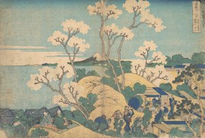Fuji desde Gotenyama en Shinagawa en el Tokaido, ca. 1830-32 de Katsushika Hokusai
