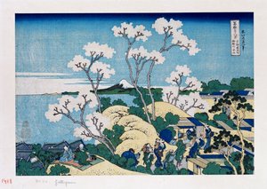 Fuji desde Gotenyama en Shinagawa en el Tokaido, de la serie Las Treinta y Seis Vistas del Monte Fuji de Katsushika Hokusai