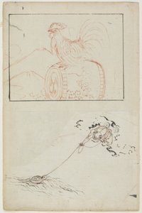 Dios del Trueno y su tambor de Katsushika Hokusai