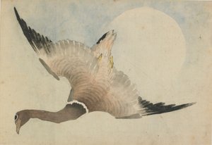 Ganso volando frente a la luna, finales del siglo XVIII-principios del siglo XIX de Katsushika Hokusai