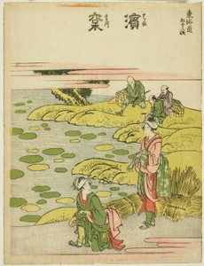 Hamamatsu, de la serie "Cincuenta y tres estaciones del Tokaido (Tokaido gojusan tsugi)" de Katsushika Hokusai