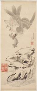 Halcón y pez, finales del siglo XVIII - principios del siglo XIX de Katsushika Hokusai