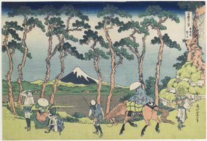 Hodogaya en el Camino Tokaido, 1831-1834 de Katsushika Hokusai