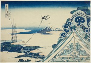 Templo Honganji en Asakusa en Edo (Toto Asakusa Honganji), de la serie "Treinta y seis vistas del monte Fuji (Fugaku sanjurokkei)"