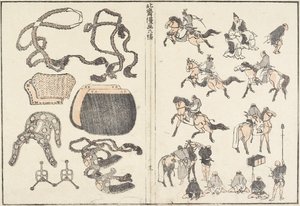 Jinetes y arneses, 1817 de Katsushika Hokusai