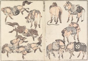 Caballos de Katsushika Hokusai