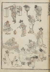 Baño japonés (xilografía) de Katsushika Hokusai