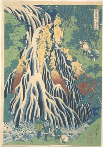 La cascada de Kirifuri en el monte Kurokami, en Shimotsuke (Shimotsuke Kurokamiyama Kirifuri no taki), de la serie «Un recorrido por las cascadas de diversas provincias» (Shokoku taki meguri)