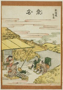 Kuwana, de la serie "Las cincuenta y tres estaciones del Tokaido (Tokaido gojusan tsugi)" de Katsushika Hokusai