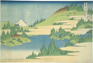 Lago Hakone en la provincia de Segami, de la serie Treinta y seis vistas del monte Fuji de Katsushika Hokusai