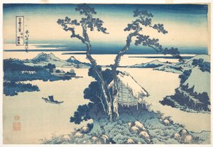 El lago Suwa, en la provincia de Shinano (Shinshū Suwako), de la serie «Las treinta y seis vistas del monte Fuji» (Fugaku sanjūrokkei) de Katsushika Hokusai