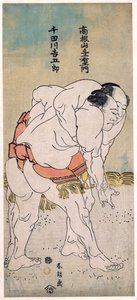 Los luchadores de sumo Takaneyama Yoichiemon y Sendagawa Kichigoro de Katsushika Hokusai