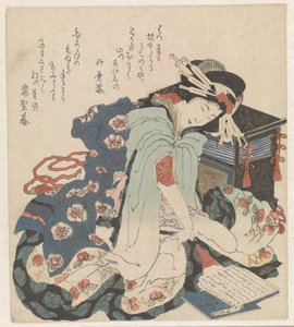 mujer leyendo de Katsushika Hokusai