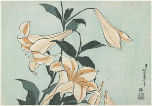 Lirios, c. 1832 de Katsushika Hokusai