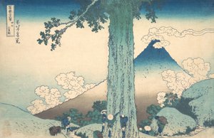 Paso de Mishima en la provincia de Kai Koshu Mishima goe, de la serie Treinta y seis vistas..., ca. 1830-32 de Katsushika Hokusai
