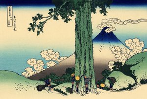 Paso de Mishima en la provincia de Kai, c.1830 (xilografía) de Katsushika Hokusai