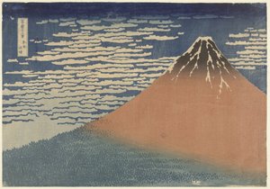 Monte Fuji en clima despejado (también conocido como Fuji rojo), c.1830 de Katsushika Hokusai