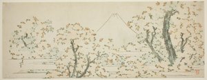 Monte Fuji con Cerezos en Flor de Katsushika Hokusai
