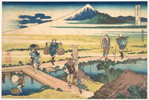 Nakahara, en la provincia de Sagami (Sōshū Nakahara), de la serie «Las treinta y seis vistas del monte Fuji» (Fugaku sanjūrokkei) de Katsushika Hokusai