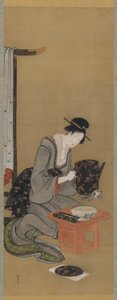 Costumbre de Año Nuevo: Deseo de un sueño auspicioso de Año Nuevo, período Edo, c.1806-11