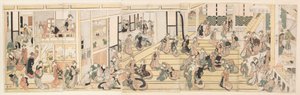 El día de Año Nuevo en el burdel Ōgiya, en Yoshiwara de Katsushika Hokusai