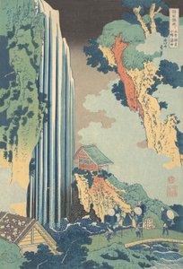 Cascada Ono en el Kisokaido, de la serie Un recorrido por Wa de Katsushika Hokusai