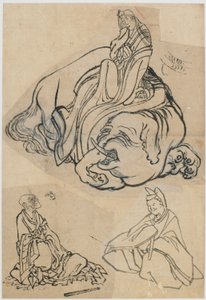 Boceto preparatorio para La cortesana Eguchi como el Bodhisattva Fugen de Katsushika Hokusai