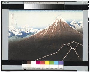 Tormenta bajo la cumbre, c.1831-34 de Katsushika Hokusai