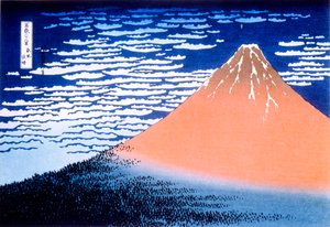 Fuji rojo, 1823-1831 de Katsushika Hokusai