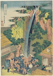 Cascadas de Roben en la Provincia de Sagami, c.1833 de Katsushika Hokusai