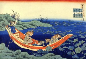 Serie de cent poetes de cent poetes: "" Fumiya no Asayasu "" Estampe de Katsushika Hokusai (1760-1849) (ecole ukiyo-e) vers 1830 State Hermitage Saint Petersbourg de Katsushika Hokusai