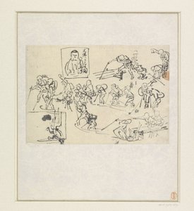 Bocetos de Shishi de Katsushika Hokusai